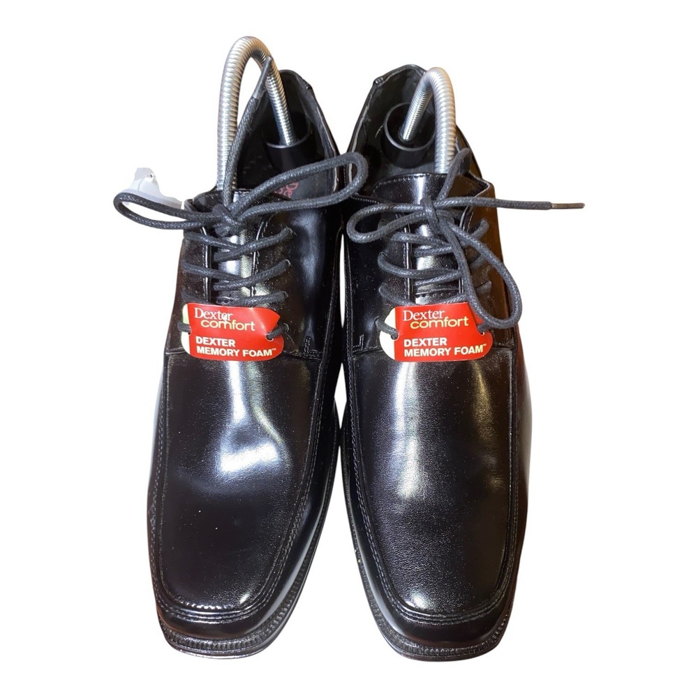 Dexter Comfort Foam Black Lace Up Oxford Shoes Mens Size 8 Style 159158 NWT